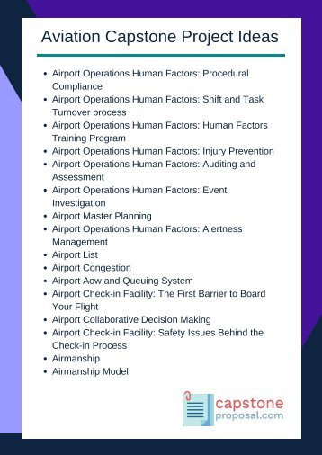 Aviation Capstone Project Ideas