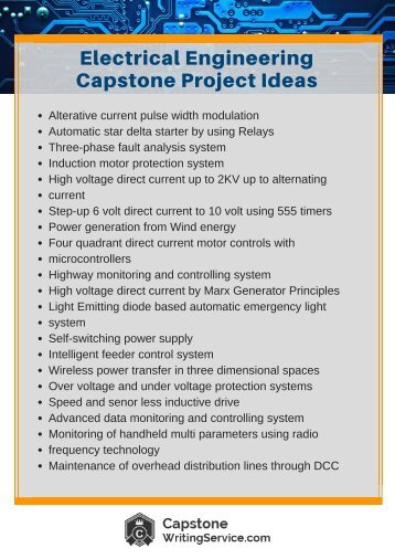 Electrical Engineering Capstone Project Ideas