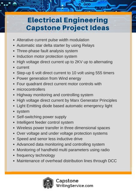 electrical engineering capstone project ideas reddit