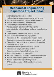 Mechanical Engineering Capstone Project Ideas