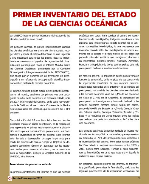 REVISTA PESCA AGOSTO 2017