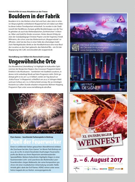 HEINZ Magazin Wuppertal 08-2017