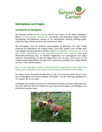 Informationen zum Projekt - Schule & Gesundheit