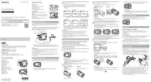 Sony RM-LVR2 - RM-LVR2 Guide de mise en route Danois