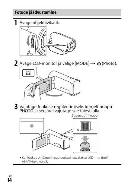 Sony HDR-CX405 - HDR-CX405 Consignes d&rsquo;utilisation Estonien