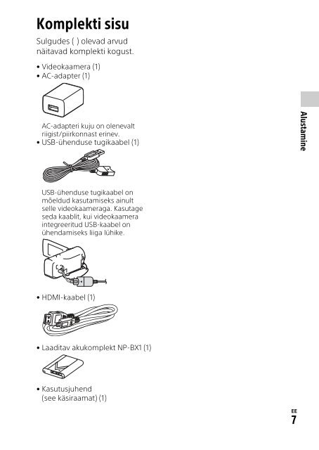 Sony HDR-CX405 - HDR-CX405 Consignes d&rsquo;utilisation Estonien