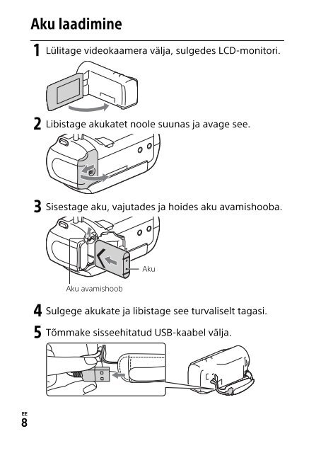 Sony HDR-CX405 - HDR-CX405 Consignes d&rsquo;utilisation Estonien