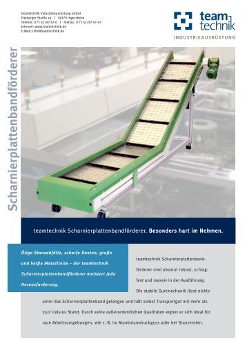 Scharnierplattenbandförderer - teamtechnik Industrieausrüstung ...