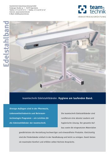 Edelstahlbänder - teamtechnik Industrieausrüstung GmbH