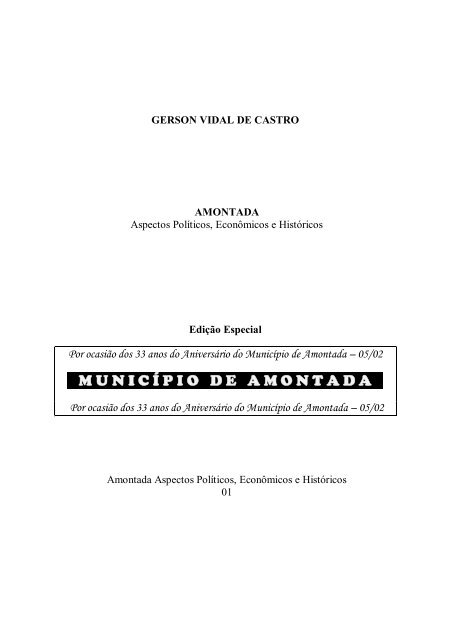 Conheça o Livro na Biblioteca Publica de Amontada Autor Gerson Vidal de Castro 