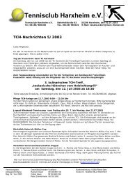 Tennisclub Harxheim eV TCH-Nachrichten 5/2003