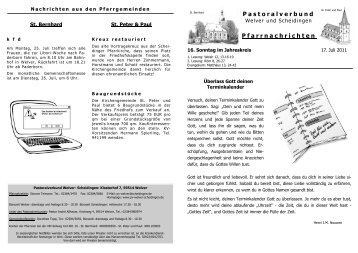 Pastoralverbund Pfarrnachrichten - Pastoralverbund Welver ...