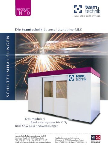 Schutzumhausung für YAG oder CO2 Laser - teamtechnik ...