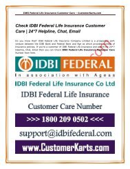 IDBI Federal Life  Insurance Customer Care