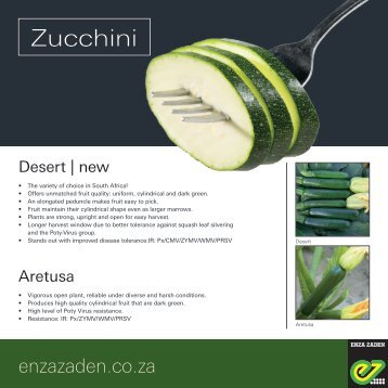 Leaflet Zucchini South Africa 2018