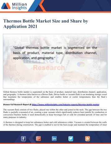 Thermos Bottle Market Size and Share by Application 2021