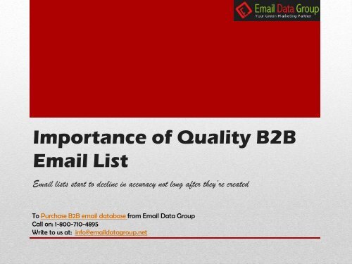 Truth About Quality B2B Email List 