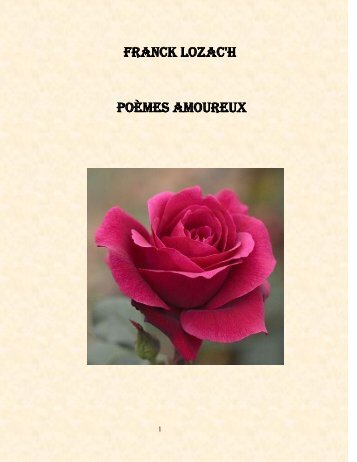 Franck Lozac'h Poèmes amoureux