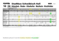 (Stadtbus SHA) Schwäbisch Hall - Rieden - Uttenhofen - Kreisverkehr
