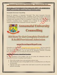 Annamalai University Counselling