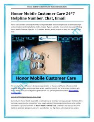 Honor Mobile Customer Care