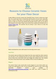 Reasons to Choose Ceramic Vases for your Floor Decor