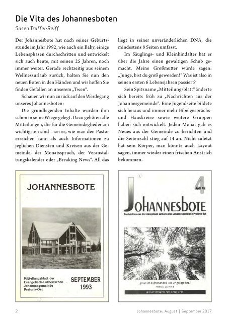 Johannesbote #174 August/September 2017