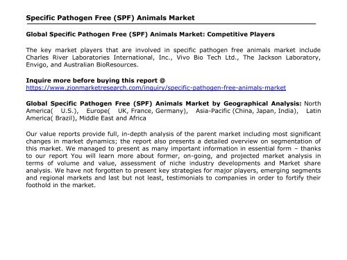 Global Specific Pathogen Free (SPF) Animals Market, 2016 – 2024