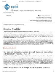 Hospital Email List from Lake B2B