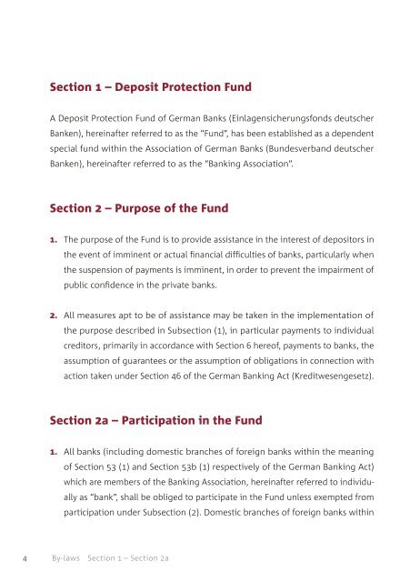 By-laws of the Deposit Protection Fund of the Association of German Banks (Feb 2020)