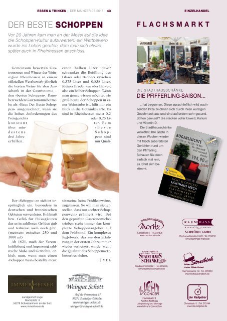 DER MAINZER - Das Magazin für Mainz und Rheinhessen - Nr. 323