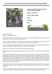 Review Bicycle Repair Shop Store Start Up Business Plan Sample NEW Latest Collection