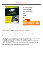 Review E-Book XBRL For Dummies Free Online