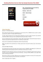 Reviews E-Book Vending Machines Service Start Up Sample Business Plan NEW Premium Book Free