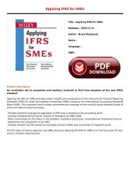 Review E-Book Applying IFRS for SMEs Free Online