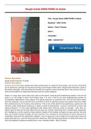 Review E-Book Rough Guide DIRECTIONS to Dubai Free Online