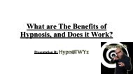 What are The Benefits of Hypnosis