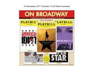  On Broadway 2017 Calendar  