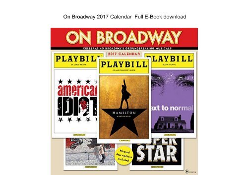  On Broadway 2017 Calendar  