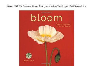  Bloom 2017 Wall Calendar 