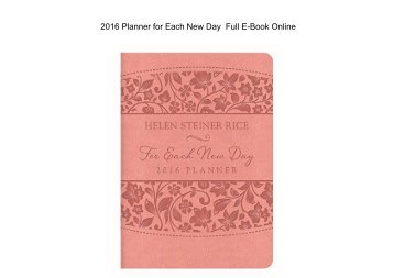  2016 Planner for Each New 