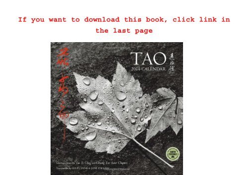  Tao Selections from the Tao 