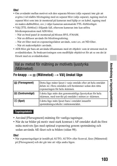 Sony SLT-A55VL - SLT-A55VL Istruzioni per l'uso Svedese