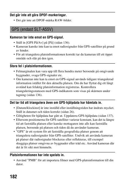Sony SLT-A55VL - SLT-A55VL Istruzioni per l'uso Svedese