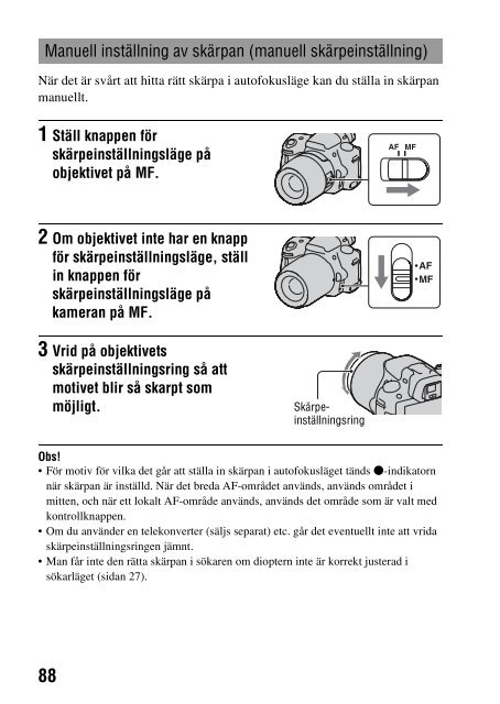 Sony SLT-A55VL - SLT-A55VL Istruzioni per l'uso Svedese