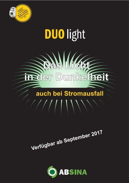 Absina Katalog Duo Light mit Netzausfall Elektronik 2017