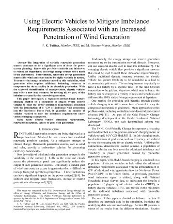 Using Electric Vehicles to Mitigate Imbalance Requirements ...