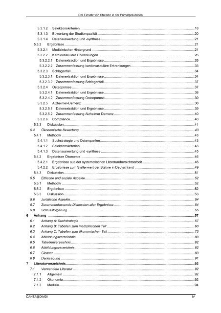 Einsatz von Statinen in der Primärprävention - DIMDI