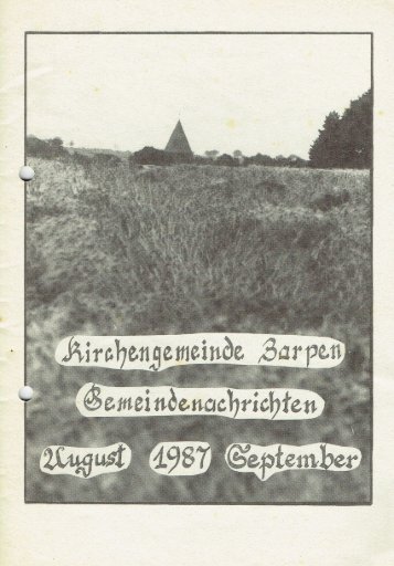 Gemeindebrief August - September 1987