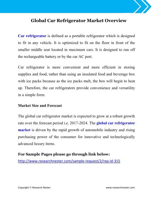 Global Car Refrigerator Market (2016-2024)- Research Nester